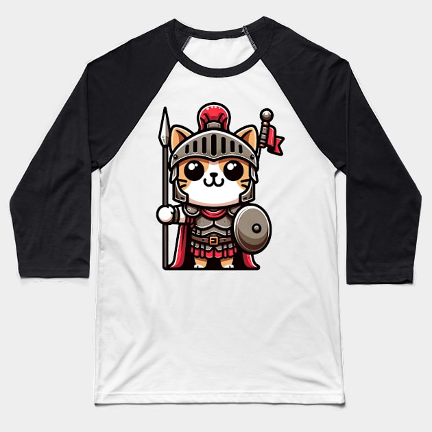 spartan cat Baseball T-Shirt by Ferdi Everywhere